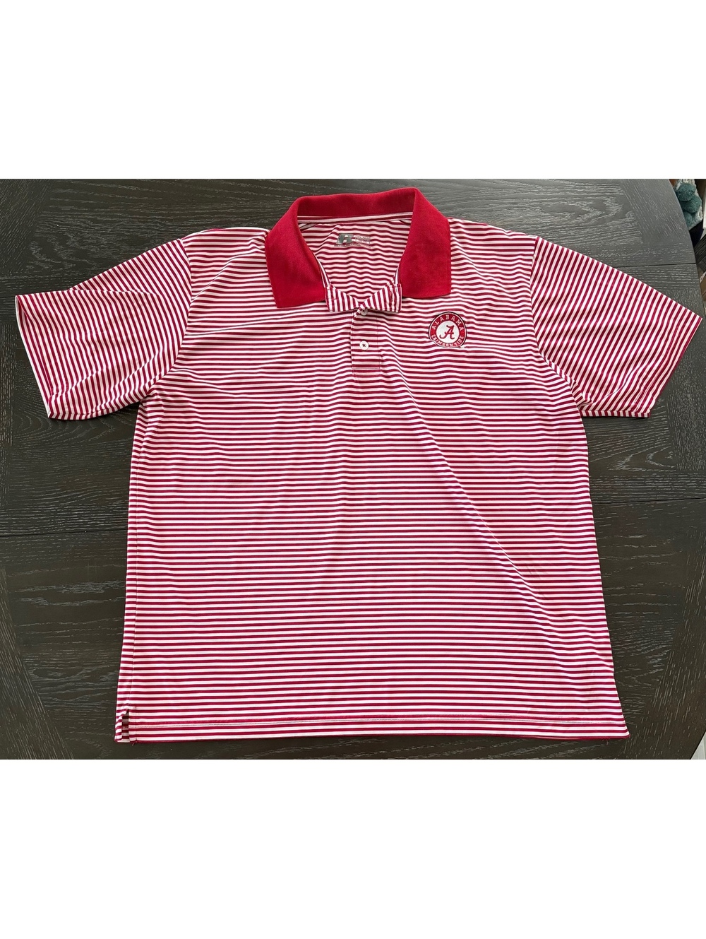 Russell Athletic Alabama Crimson Tide Striped Polo Shirt Size XL Red White